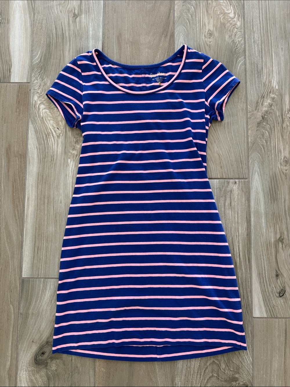 Lilly Pulitzer Blue and Pink Striped Tee Shirt Dress